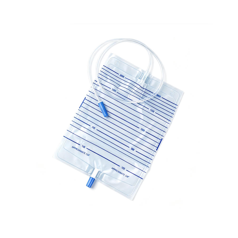 1000ml/1500ml/2000ml Medical Grade Easy-Empty Urine Bag s tažným a tlačným ventilem