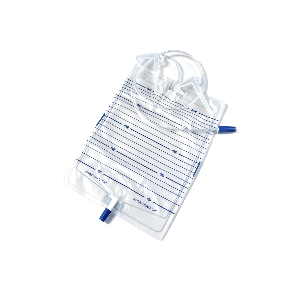 1000ml–2000ml PVC sáček na moč Premium lékařské kvality s vyztuženými plastovými ramínky