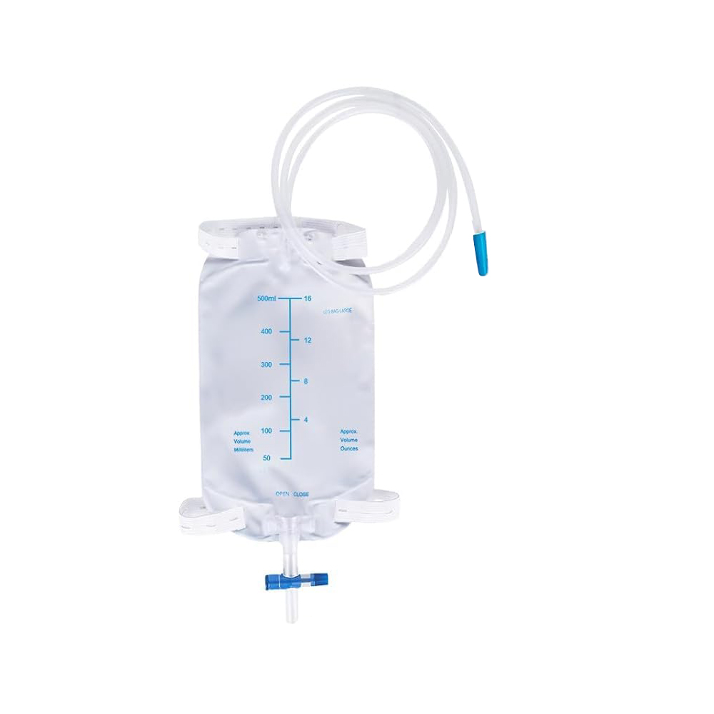 500ml přenosný a diskrétní lékařský vak na nohy z PVC bez latexu s antirefluxním ventilem