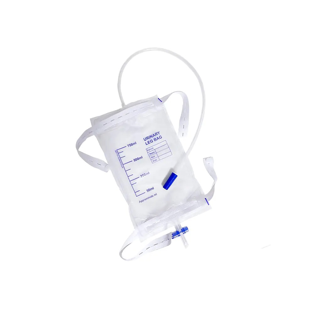 750 ml močový lékařský PVC bez latexu Ergonomický vak na nohy Comfort Fit s antirefluxním ventilem